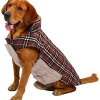 MIGOHI Dog Jackets for Winter Windproof Waterproof Reversible Dog Coat for Cold Weather British Style Plaid Warm Dog Vest for Small Medium Large Dogs - BESTMASCOTA.COM