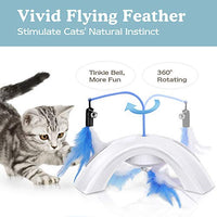 Pawaboo Juguete de plumas para gato, varita interactiva para gato, juguete de pluma voladora con varita extra larga y campana pequeña, juguete divertido para jugar para gatitos o gatos. - BESTMASCOTA.COM