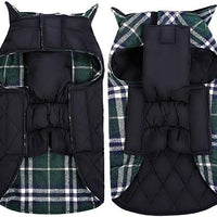 MIGOHI Dog Jackets for Winter Windproof Waterproof Reversible Dog Coat for Cold Weather British Style Plaid Warm Dog Vest for Small Medium Large Dogs - BESTMASCOTA.COM