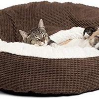 Cama acogedora Best Friends by Sheri, cama de lujo para perros y gatos con cobija, cálida y segura. Brinda apoyo para la cabeza, el cuello y las articulaciones, lavable a máquina, parte inferior resistente al agua - BESTMASCOTA.COM