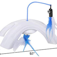 Pawaboo Juguete de plumas para gato, varita interactiva para gato, juguete de pluma voladora con varita extra larga y campana pequeña, juguete divertido para jugar para gatitos o gatos. - BESTMASCOTA.COM