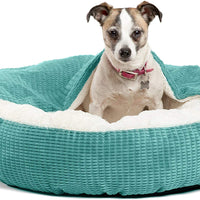 Cama acogedora Best Friends by Sheri, cama de lujo para perros y gatos con cobija, cálida y segura. Brinda apoyo para la cabeza, el cuello y las articulaciones, lavable a máquina, parte inferior resistente al agua - BESTMASCOTA.COM