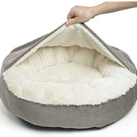 Cama acogedora Best Friends by Sheri, cama de lujo para perros y gatos con cobija, cálida y segura. Brinda apoyo para la cabeza, el cuello y las articulaciones, lavable a máquina, parte inferior resistente al agua - BESTMASCOTA.COM