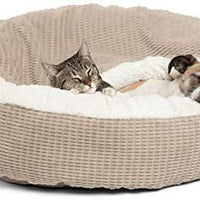 Cama acogedora Best Friends by Sheri, cama de lujo para perros y gatos con cobija, cálida y segura. Brinda apoyo para la cabeza, el cuello y las articulaciones, lavable a máquina, parte inferior resistente al agua - BESTMASCOTA.COM