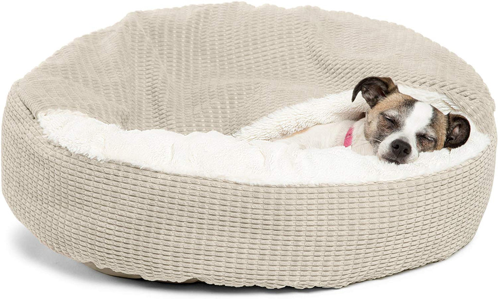 Cama acogedora Best Friends by Sheri, cama de lujo para perros y gatos con cobija, cálida y segura. Brinda apoyo para la cabeza, el cuello y las articulaciones, lavable a máquina, parte inferior resistente al agua - BESTMASCOTA.COM