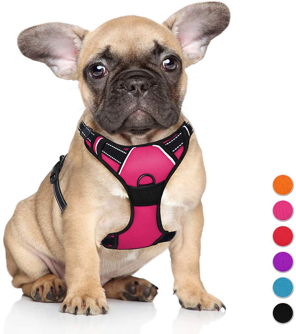 Arnés para perro BARKBAY sin tirones, arnés para perro reflectante con clip frontal y mango de control fácil para caminar, entrenamiento, correr - BESTMASCOTA.COM