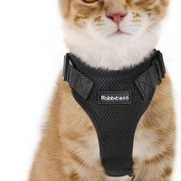 rabbitgoo - Arnés para gato para caminar, a prueba de escape, para gatos pequeños y medianos, arneses ajustables, arnés de malla suave para gatos pequeños, chaqueta de gato segura con tiras reflectantes y 1 anillo de metal - BESTMASCOTA.COM