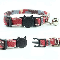 Collar de gato con capucha y pajarita, diseño a cuadros ajustable de seguridad Kitty Kitten Collares (6.8-10.8in) - BESTMASCOTA.COM