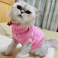 Evursua Pet Cat Sweater Kitten Clothes for Cats Small Dogs,Turtleneck Cat Clothes Pullover Soft Warm,fit Kitty,Chihuahua,Teddy,Poodle,Pug - BESTMASCOTA.COM