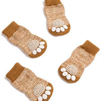 Harfkoko - Calcetines de punto antideslizante para perros y gatos con refuerzo de goma, protector de huella de perro antideslizante y protector de huella de gato para uso en interiores, apto para perros y gatos pequeños y medianos y grandes - BESTMASCOTA.COM