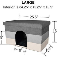 Cama para perro Furhaven, casa de fieltro para mascotas, refugio privado y taburete otomano plegable para sala de estar, para gatos y perros pequeños, disponible en varios colores y estilos - BESTMASCOTA.COM