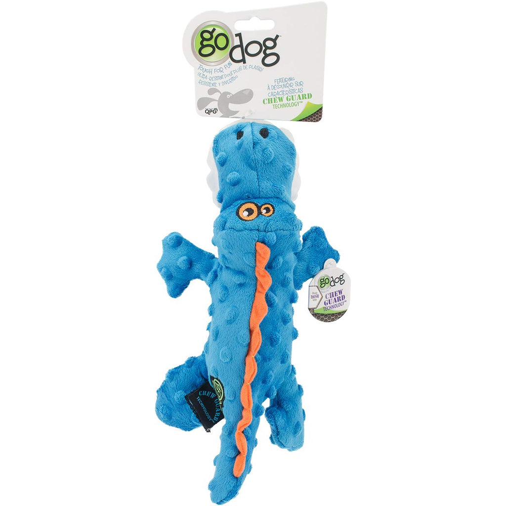 GoDog Just for Me Gators - Peluche de perro con protector para masticar - BESTMASCOTA.COM