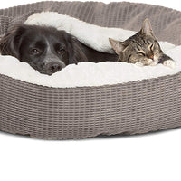 Cama acogedora Best Friends by Sheri, cama de lujo para perros y gatos con cobija, cálida y segura. Brinda apoyo para la cabeza, el cuello y las articulaciones, lavable a máquina, parte inferior resistente al agua - BESTMASCOTA.COM