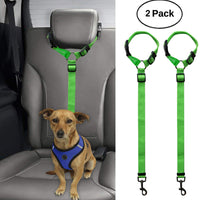 BWOGUE 2 paquetes de correas de seguridad para perros y gatos, para reposacabezas de coche, de nailon, ajustables, para perros, cinturones de seguridad, arnés - BESTMASCOTA.COM