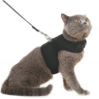 Arnés de gato a prueba de escape con correa ajustable de malla suave, ideal para caminar - BESTMASCOTA.COM