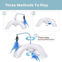 Pawaboo Juguete de plumas para gato, varita interactiva para gato, juguete de pluma voladora con varita extra larga y campana pequeña, juguete divertido para jugar para gatitos o gatos. - BESTMASCOTA.COM