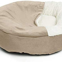 Cama acogedora Best Friends by Sheri, cama de lujo para perros y gatos con cobija, cálida y segura. Brinda apoyo para la cabeza, el cuello y las articulaciones, lavable a máquina, parte inferior resistente al agua - BESTMASCOTA.COM