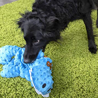 GoDog Just for Me Gators - Peluche de perro con protector para masticar - BESTMASCOTA.COM