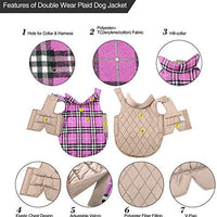 MIGOHI Dog Jackets for Winter Windproof Waterproof Reversible Dog Coat for Cold Weather British Style Plaid Warm Dog Vest for Small Medium Large Dogs - BESTMASCOTA.COM