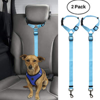 BWOGUE 2 paquetes de correas de seguridad para perros y gatos, para reposacabezas de coche, de nailon, ajustables, para perros, cinturones de seguridad, arnés - BESTMASCOTA.COM