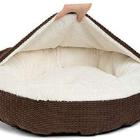 Cama acogedora Best Friends by Sheri, cama de lujo para perros y gatos con cobija, cálida y segura. Brinda apoyo para la cabeza, el cuello y las articulaciones, lavable a máquina, parte inferior resistente al agua - BESTMASCOTA.COM