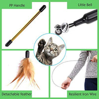 Pawaboo Juguete de plumas para gato, varita interactiva para gato, juguete de pluma voladora con varita extra larga y campana pequeña, juguete divertido para jugar para gatitos o gatos. - BESTMASCOTA.COM