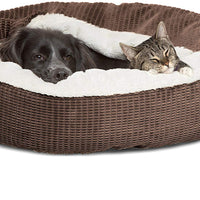 Cama acogedora Best Friends by Sheri, cama de lujo para perros y gatos con cobija, cálida y segura. Brinda apoyo para la cabeza, el cuello y las articulaciones, lavable a máquina, parte inferior resistente al agua - BESTMASCOTA.COM