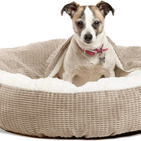 Cama acogedora Best Friends by Sheri, cama de lujo para perros y gatos con cobija, cálida y segura. Brinda apoyo para la cabeza, el cuello y las articulaciones, lavable a máquina, parte inferior resistente al agua - BESTMASCOTA.COM