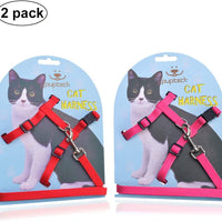 Arnés ajustable de nailon para gatos con correa negro PUPTECK. - BESTMASCOTA.COM